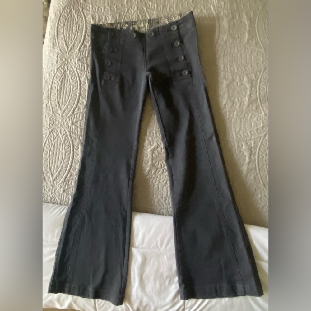 Vintage gray jeans, button down front